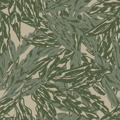 Neutral Colour Tropical Leaf Seamless Pattern Design