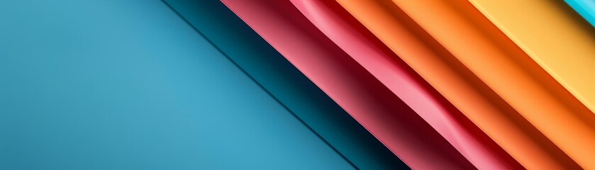 Obraz premium Colorful fabric swatches arranged diagonally on a blue background.