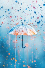 Umbrella in a Rain of Colors