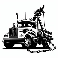 Naklejka premium towing truck with emblem logo design