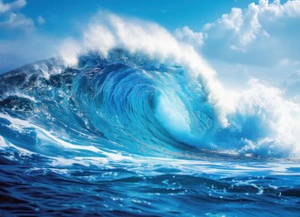 Ocean Wave Breaking in the Sunlight