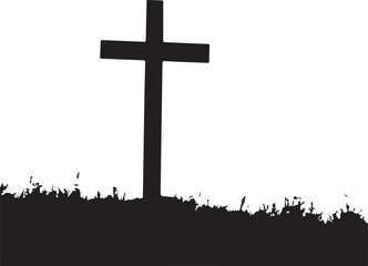 Christian Cross Vector silhouette