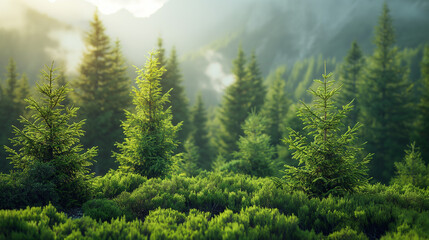 Obraz premium green woods close up.