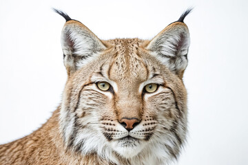 Obraz premium Closeup Portrait of a Lynx with White Background