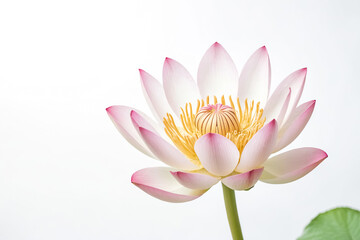 Pink Lotus Flower on White Background