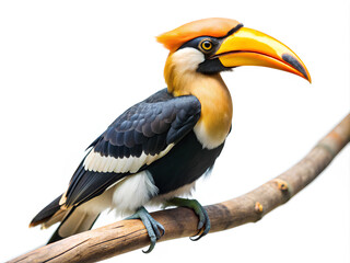 Obraz premium The Great Hornbill on white background.