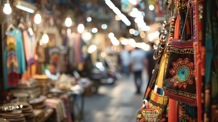 Naklejka premium Shopping markets offer unique, handmade, and artisanal products you won't find elsewhere.