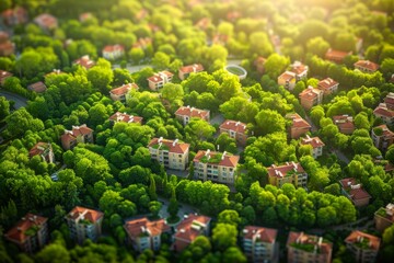 Sustainable Green Cityscape - Lush Urban Areas Promoting Eco-Friendly Living and Biodiversity