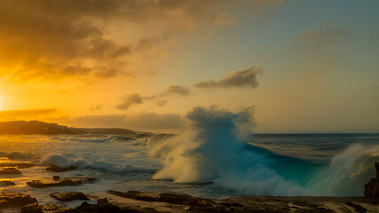 north coast of Gran Canaria at sunset