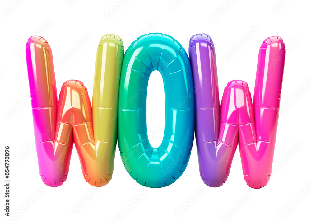 Poster ai generated photo with inflatable multicolored letters 