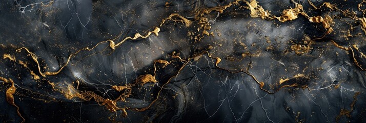 Fototapeta premium Abstract Black and Gold Swirls