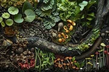 The yellow dragon flying through a lush forest