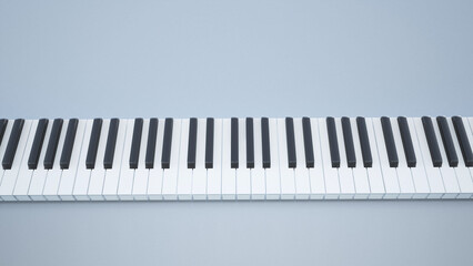 Fototapeta premium A piano keyboard on a white background