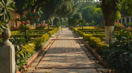 Obraz premium Magical Film Scene in an Ancient Mughal Garden