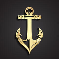 3d anchor gold metal logo design © zsschreiner