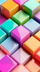 Obraz premium Colorful abstract background with glossy cubes.