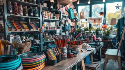 Obraz premium Shopping for hobbies and crafts supplies can inspire creativity and new projects.