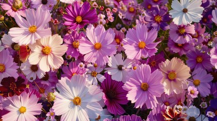 Floral backdrop with cosmos flowers