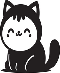 A cute cat vector art illustration