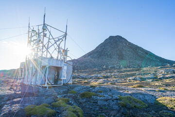 Obraz premium Interior of Pico crater with small meteorological station in the Azores archipelago, Portugal.