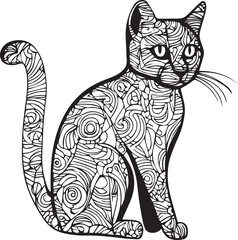 A cute cat vector art illustration