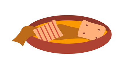 Pet bed icon with pillows