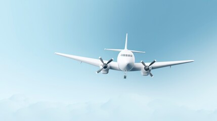 Airplane flying in the cloudy sky.