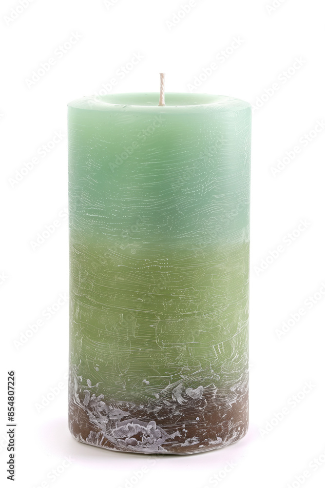 Poster artisan candle on a white background. created with generative ai technology.