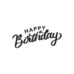 Happy Birthday Calligraphy lettering card. Vector calligraphy isolated on white background