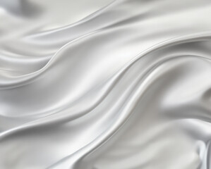 Obraz premium White silk fabric background, GenerativeAI. Silver luxury fabric texture wallpaper, beauty of curve