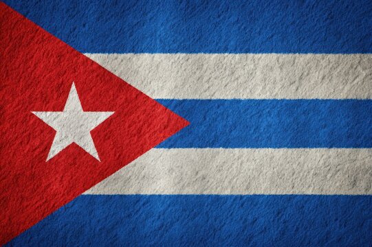 Illustration of Realistic Cuba flag in Felt Fabric, National flag of Cuba, National Day Cuba