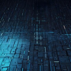 Obraz premium blue geometric shape abstract technology background Generative AI 