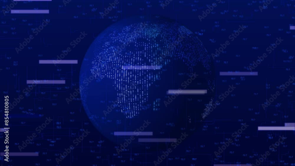 Aufkleber global connection network world map digital futuristic hi tech communication technology background. 