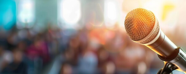 Confident leader at a press conference, leadership, public speaking