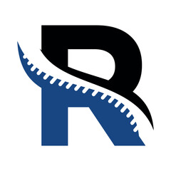 Spinal Logo combine with letter R vector template