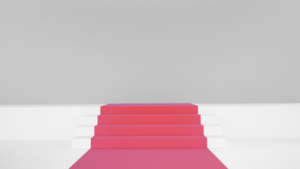 Obraz premium Red-carpeted stairs and stages