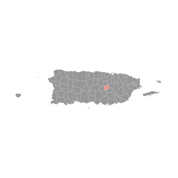 Comerio map, administrative division of Puerto Rico. Vector illustration.