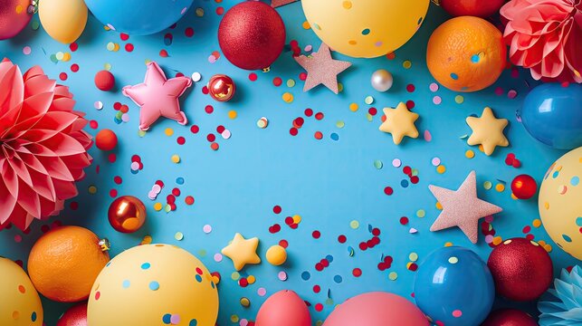 Event planning template with festive graphics, vibrant colors, and plenty of copy space