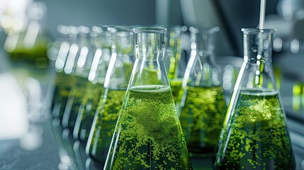 tubes of spirulina close-up on the table