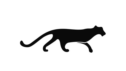 cheetah emblem, black isolated silhouette