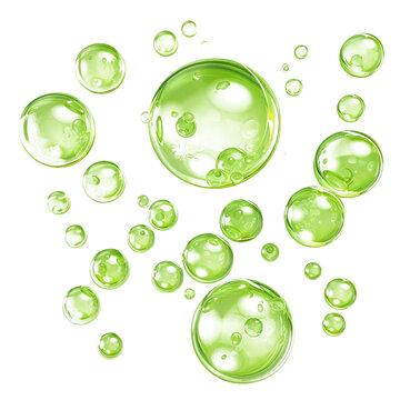 Green Bubble Isolated On Transparent, Generative AI