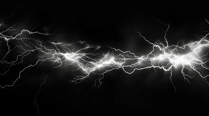 Lightnings over black background.