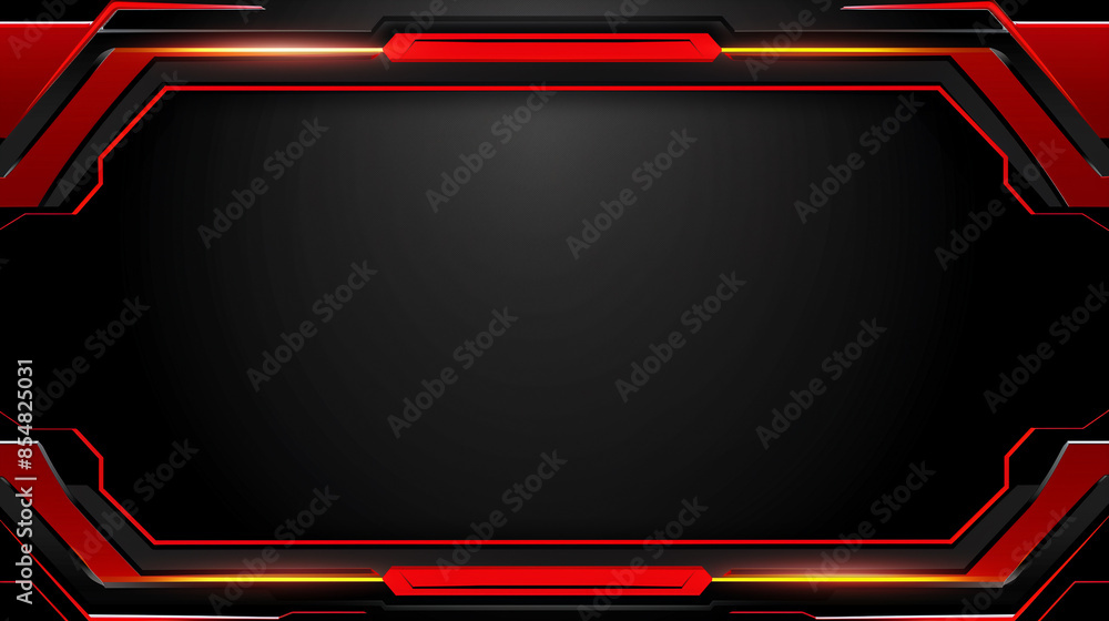 Aufkleber futuristic black and red frame with sleek lines and glowing edges, creating a high-tech, dynamic loo