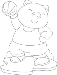 Squirrel Basketball player Basketball Sports Animal Vector Graphic Art Illustration