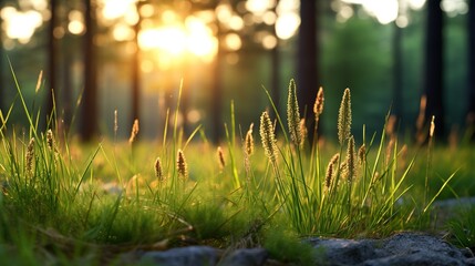 grass in the morning