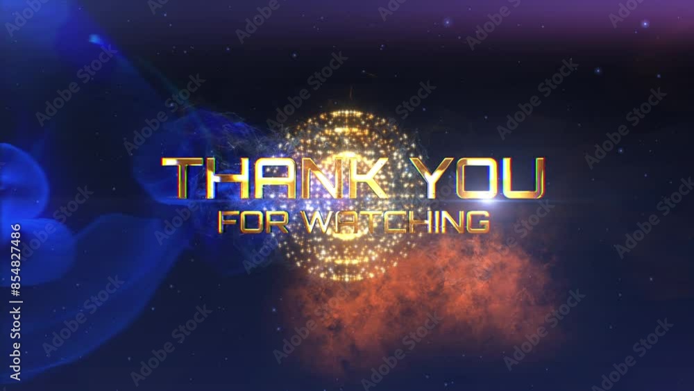 Poster thank you for watching text abstract science technology hitech futuristic 3d cinematic title backgro