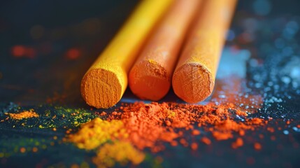 Orange chalk markers
