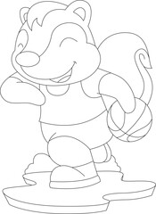 Squirrel Basketball player Basketball Sports Animal Vector Graphic Art Illustration