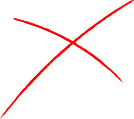 thin red cross mark 