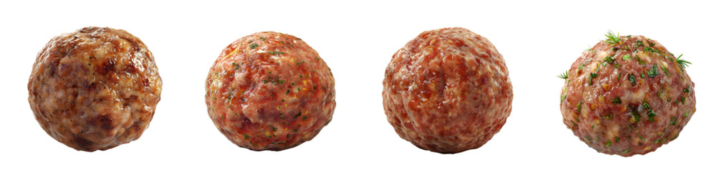 Mouthwatering 3D Rendered Meatball on Transparent Background